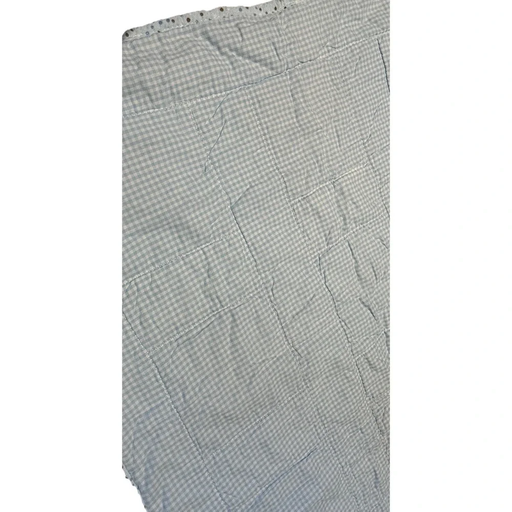 Baby Boy Patchwork Quilt Teddy Bear Blue Brown 32x32 Crib Stroller Blanket